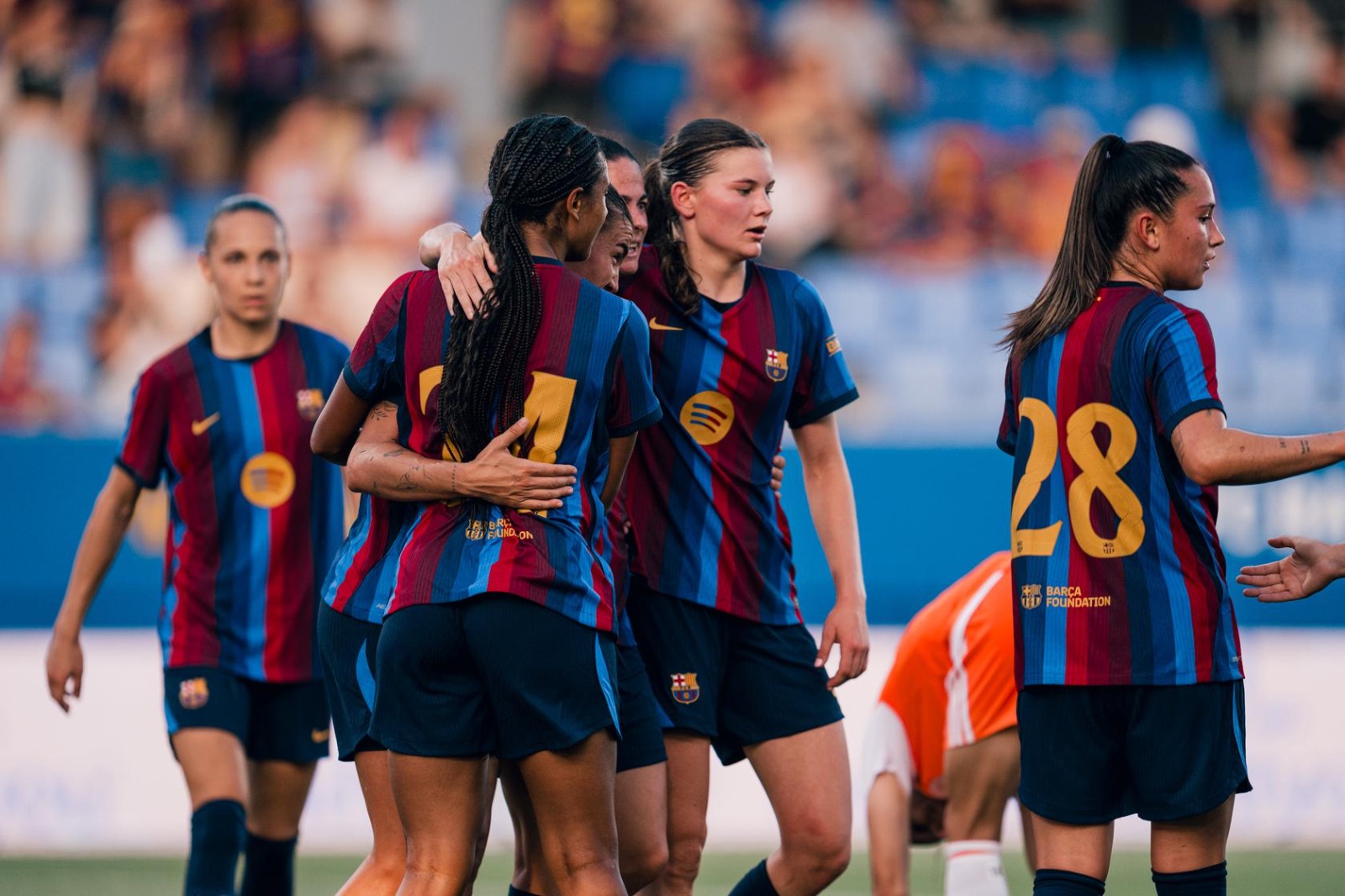 Patri Guijarro celebra el primer gol del Barça ante el Montpellier