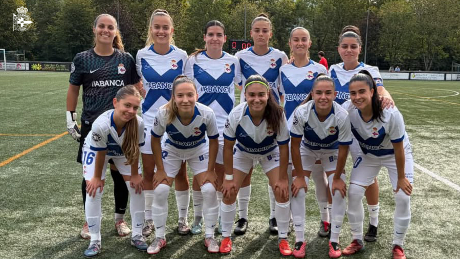 Jugadoras del Dépor ABANCA B en el partido ante el CD Arratia de Segunda Federación