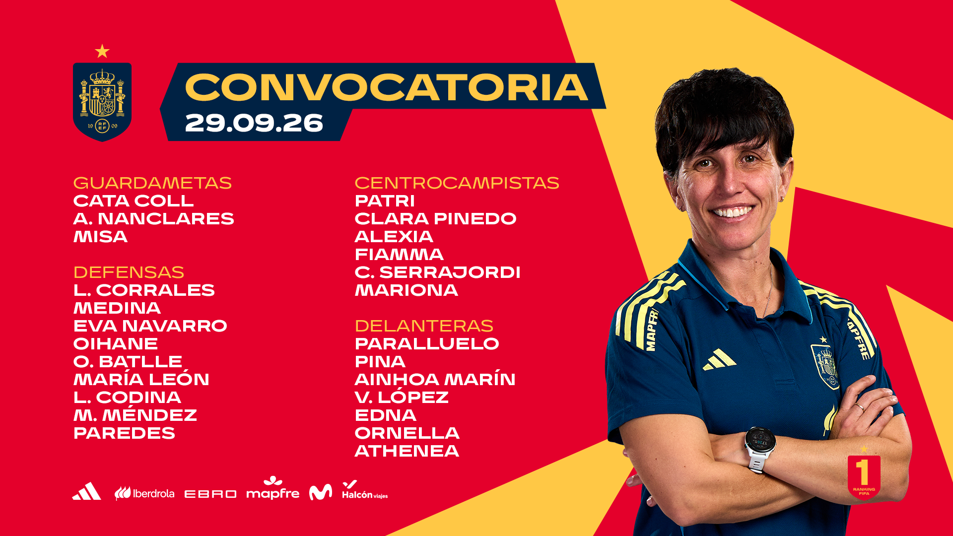 Convocatoria de la selección española femenina para los amistosos ante Estados Unidos de octubre de 2026