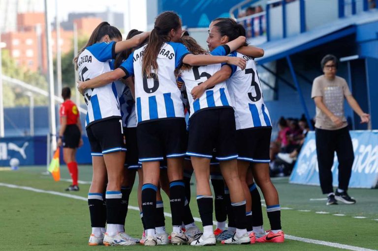 El Espanyol Femenino en la Ciudad Deportiva Dani Jarque durante el 5-1 al Madrid CFF