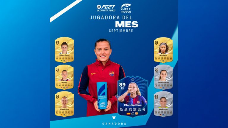 Claudia Pina, Player of the Month de septiembre de Liga F Moeve 2026/27