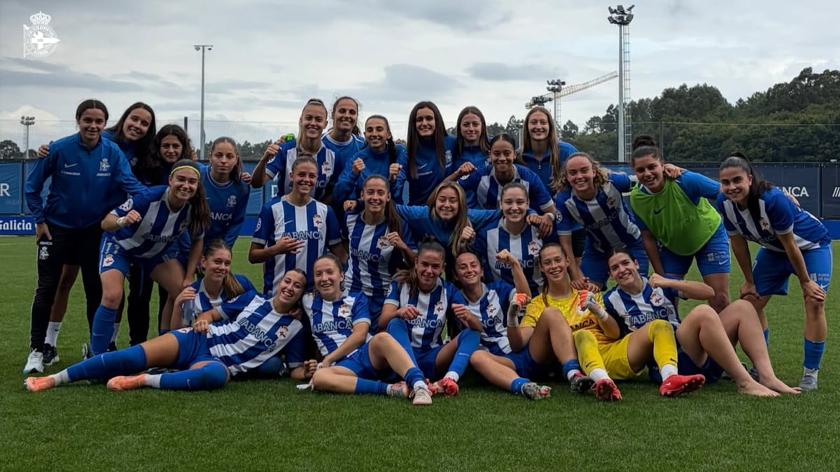 Jugadoras del Dépor ABANCA B en el partido ante Osasuna B de Segunda Federación
