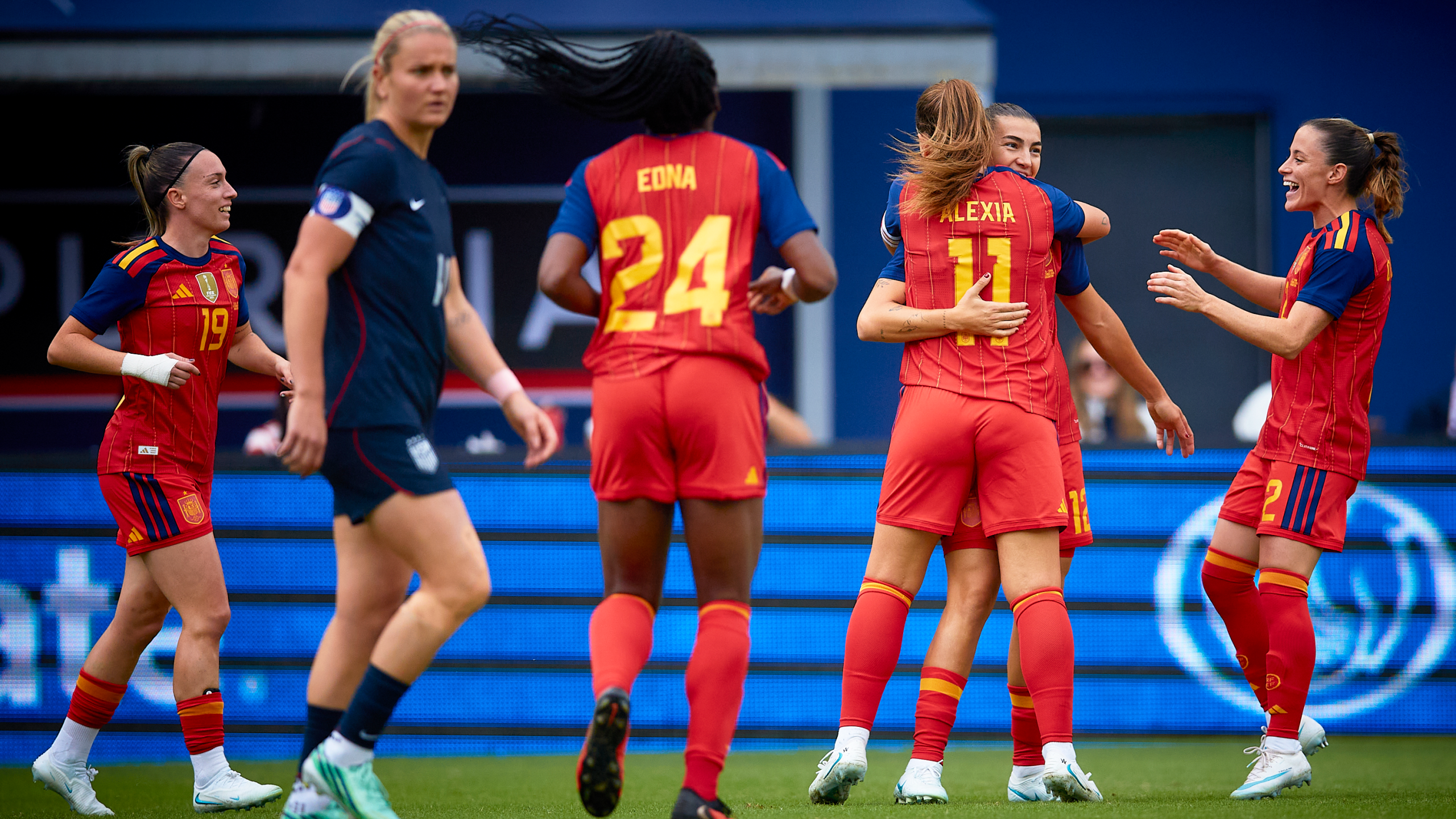 La selección española femenina en el amistoso ante Estados Unidos en el Audi Field de Washington